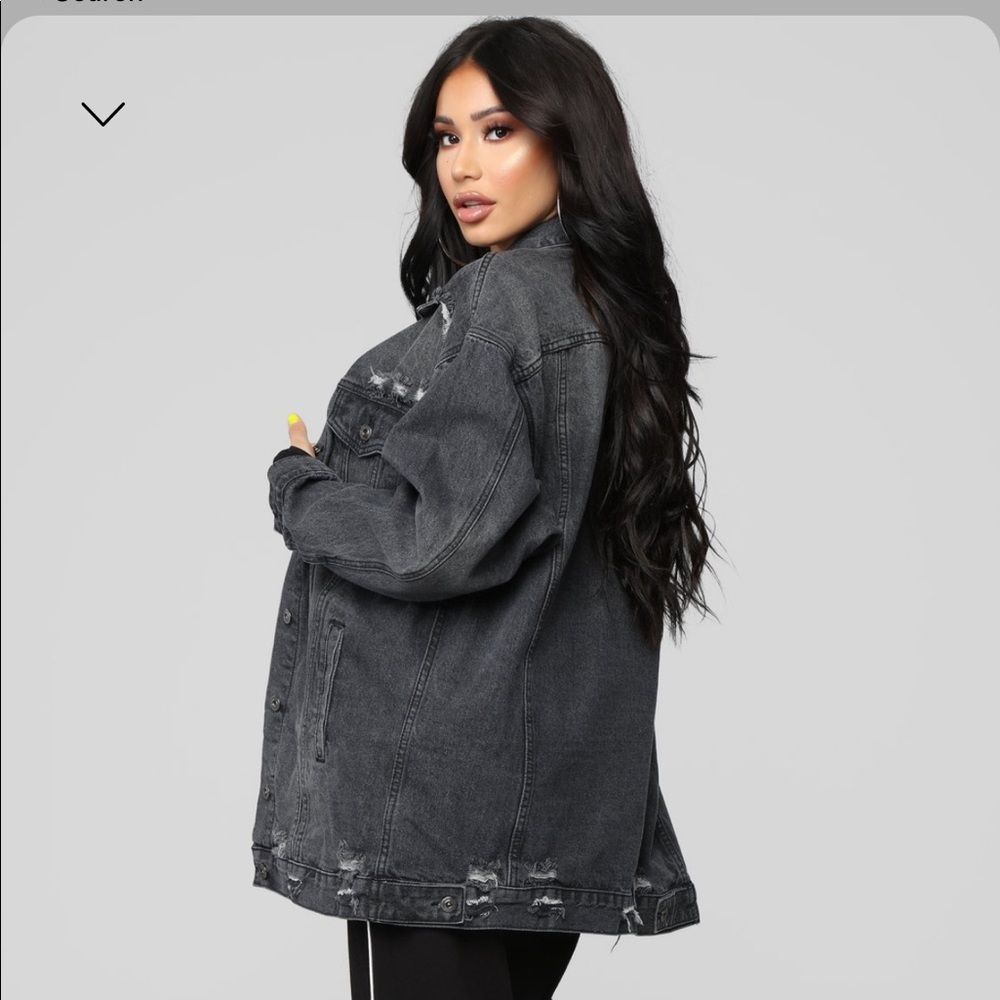 Miss stressed denim jacket black